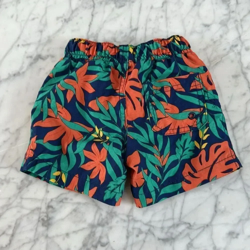 Gymboree Swim Shorts Hawaiian Print Sz 3-6 Mo